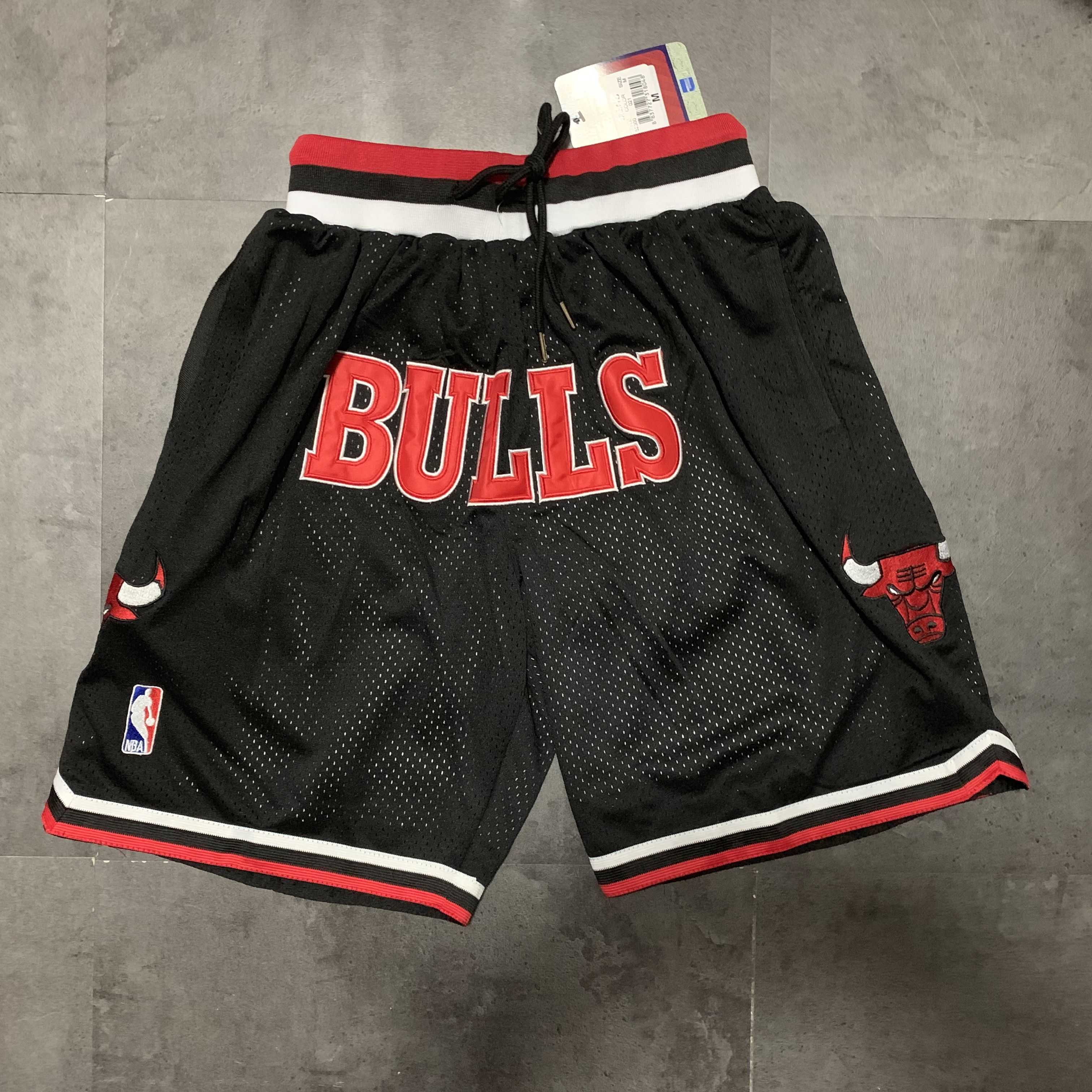 Men NBA 2021 Chicago Bulls Black Shorts 3